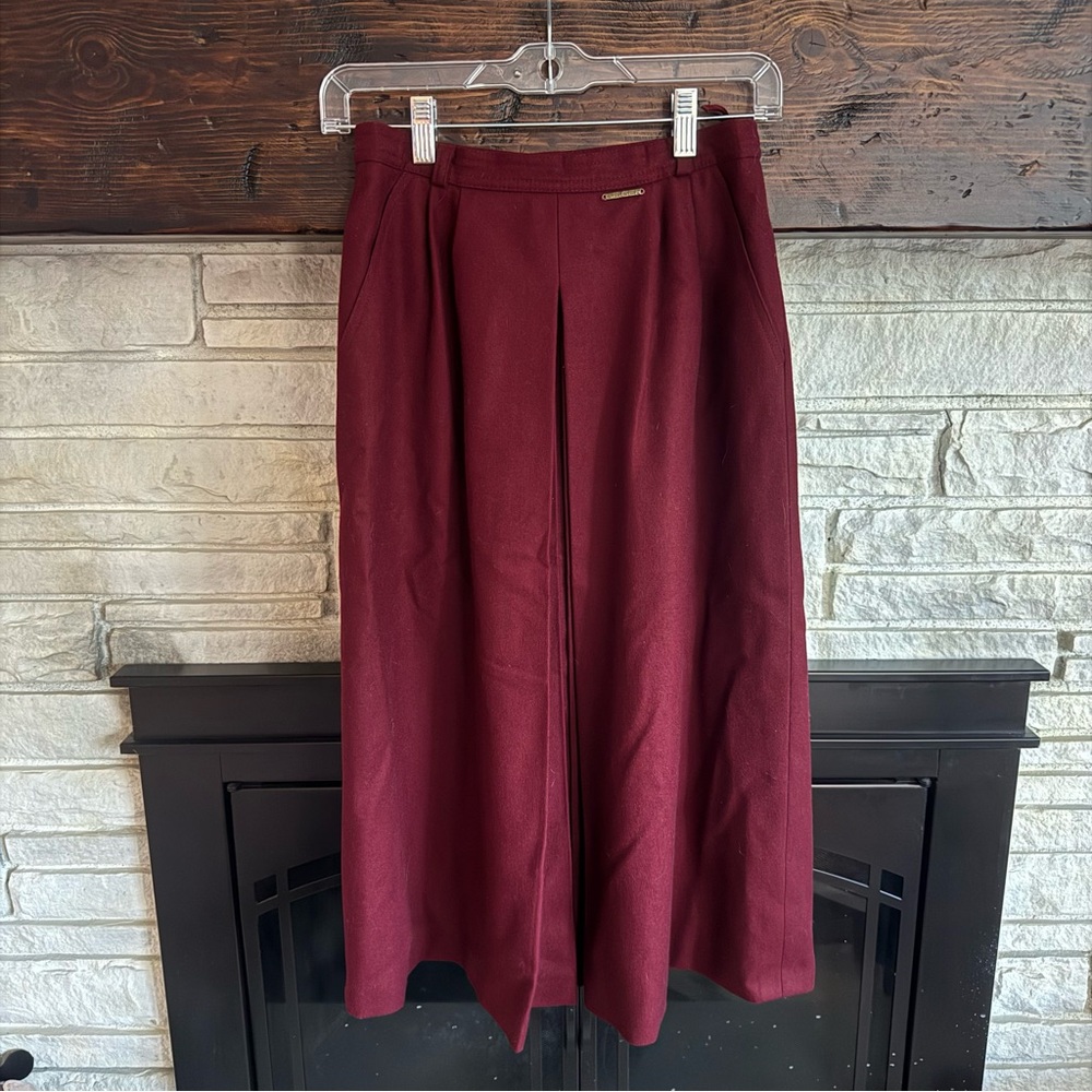 Vintage Geiger Orvis Pleated Wool Midi Skirt